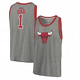 Chicago Bulls Fanatics Branded Greatest Dad Tri-Blend Tank Top - Heathered Gray,baseball caps,new era cap wholesale,wholesale hats